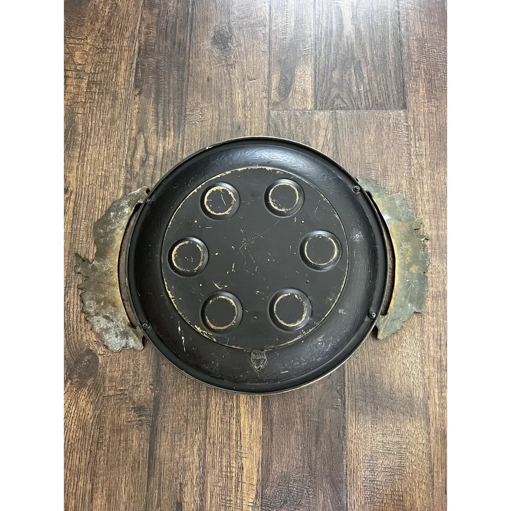 Vintage‎ Brass  Judaic Passover Seder Round Tray 13